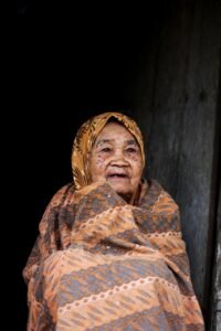 old woman, diversity, blanket